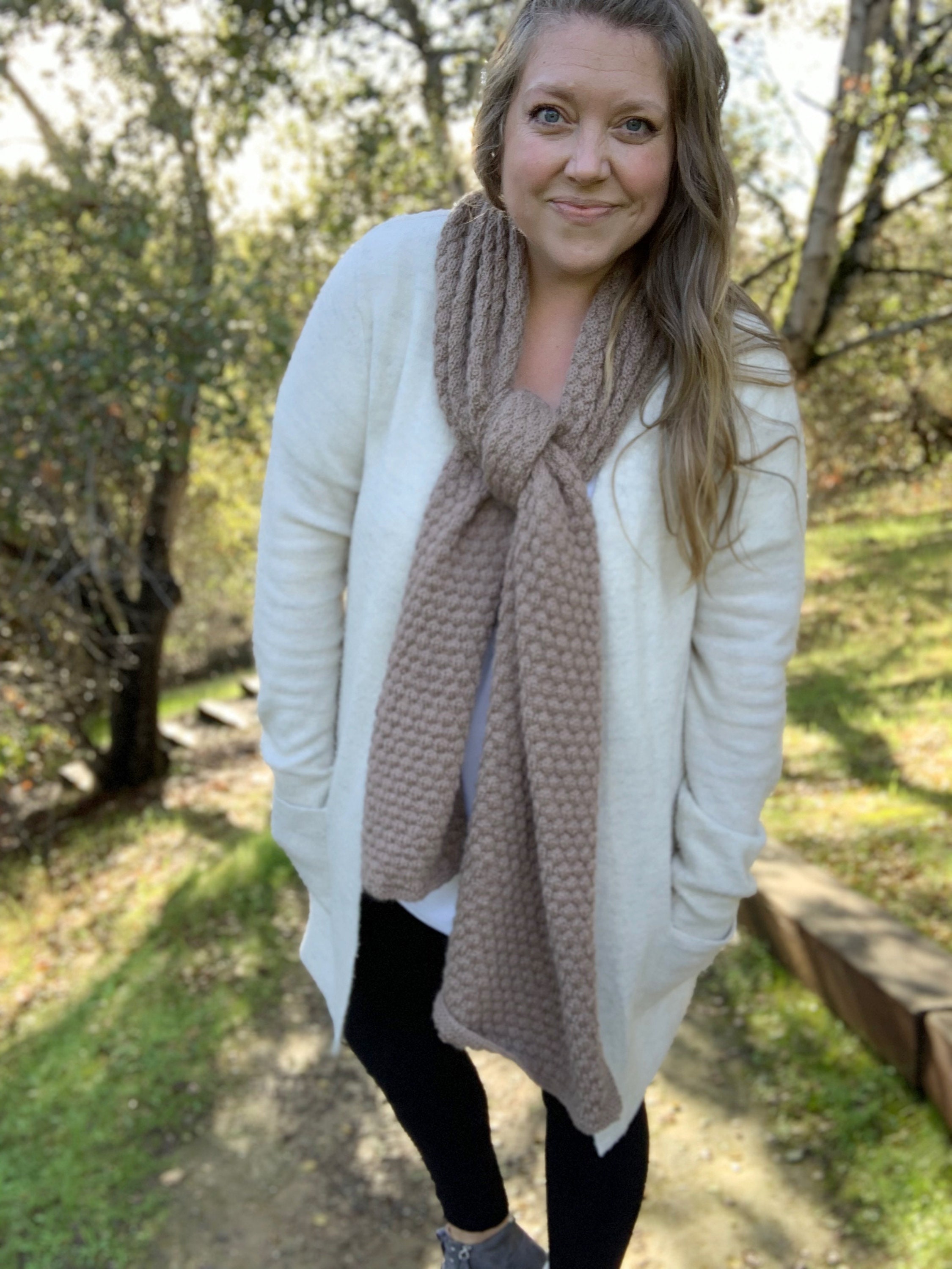 Easy Knit Blanket Scarf Pattern Beginner Friendly Knitting Etsy