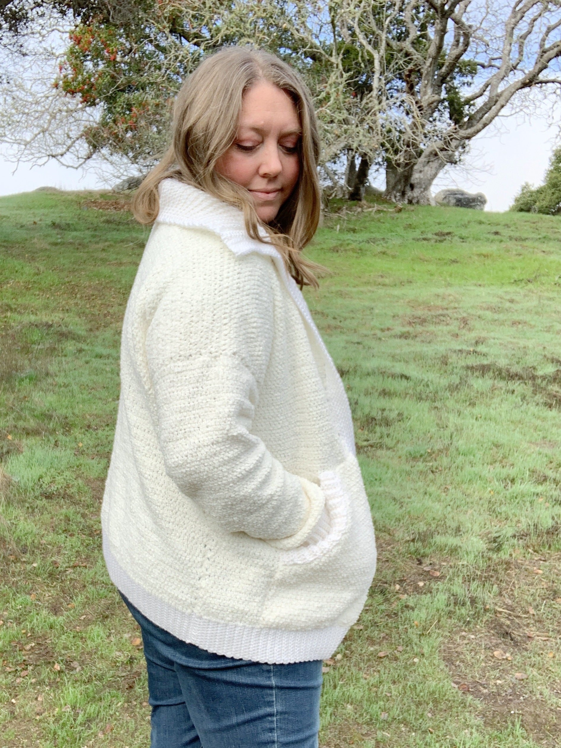 39 Crochet Jacket Patterns with Cardigans, Vests, and Hooded Styles 6 Chenille Crochet Bomber Jacket