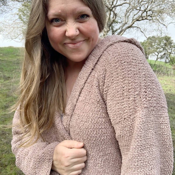 Crochet Cardigan Hood Squares Pattern Etsy