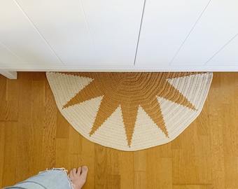 Patrón de alfombra de sol a crochet, diseño de tapiz de medio círculo (patrón en PDF)