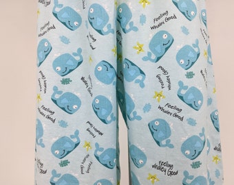 Pantalones de pijama con estampado de ballenas, ropa de salón de franela suave para mujer, pantalones de pijama cómodos y holgados, pijamas estampados, regalos de pijama con tema de ballenas