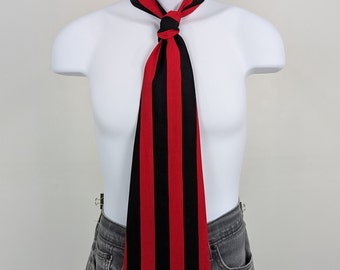 Over size and extra long black / white striped neck tie, handmade adult costume clothing accessories, gender neutral circus outfits