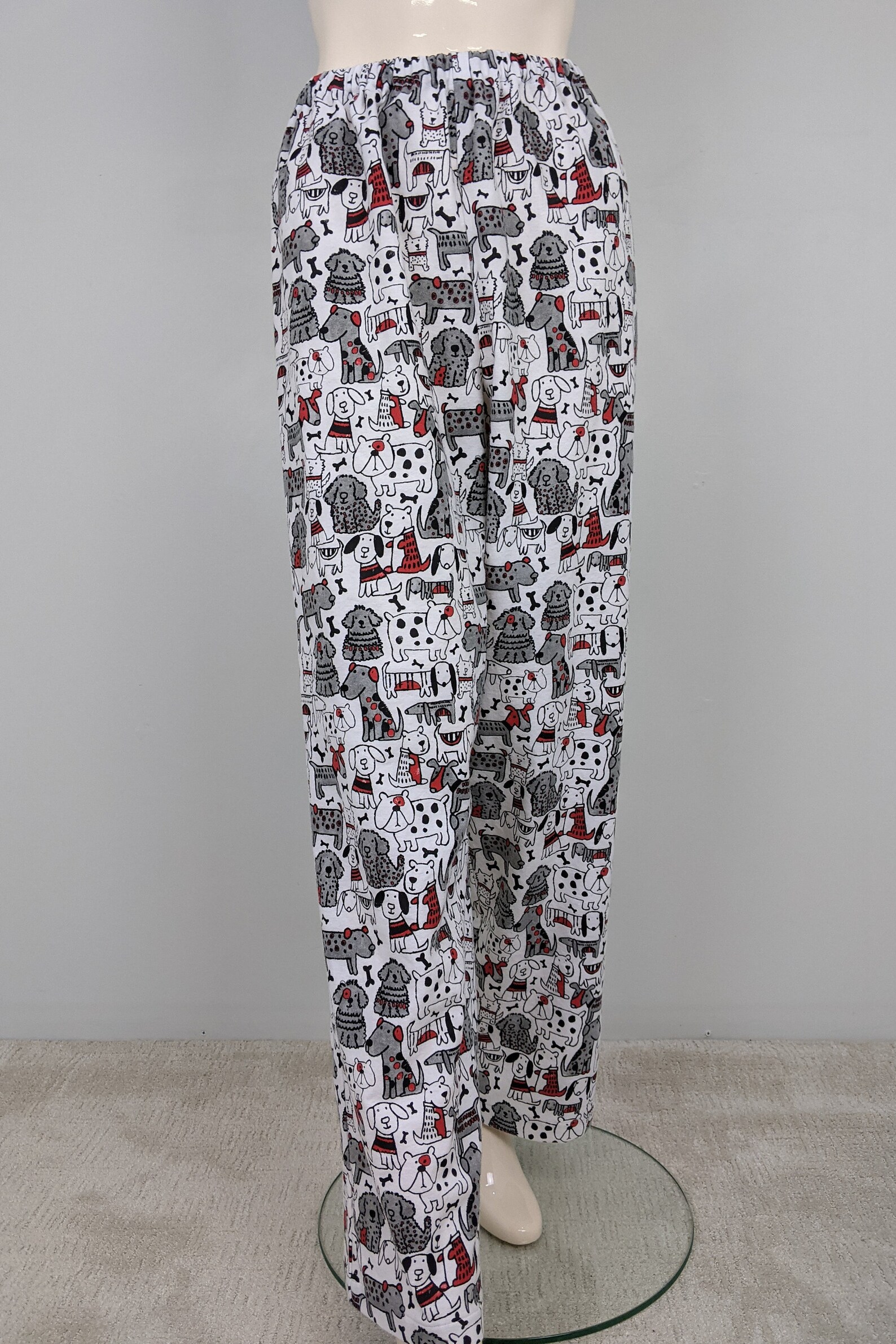 Image showcasing Dog print pajama pants women flannel lounge wear comfy | Etsy
