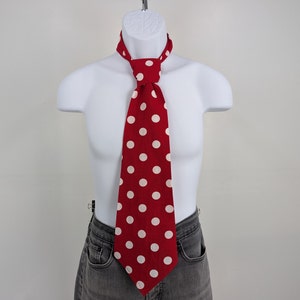 Oversized Red Polka Dot Necktie: Handmade Clown Costume Accessory
