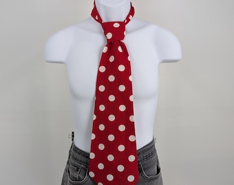 Extra large over size  red polka dot neck tie, gender neutral clown clothing, handmade costume clothing accessories, circus outfits,