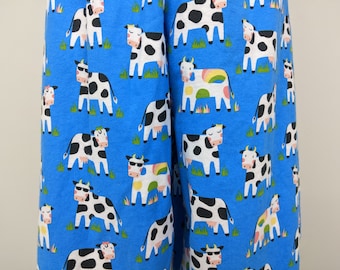 Pantalones de pijama con estampado de vaca, ropa de dormir de franela suave para mujer, pantalones cómodos de cintura alta, pantalones jammie de ajuste holgado, regalo de pijama para amantes de las vacas