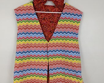 Rainbow Clown Costume Vest with Bow Ties: Adult Cosplay Outfit