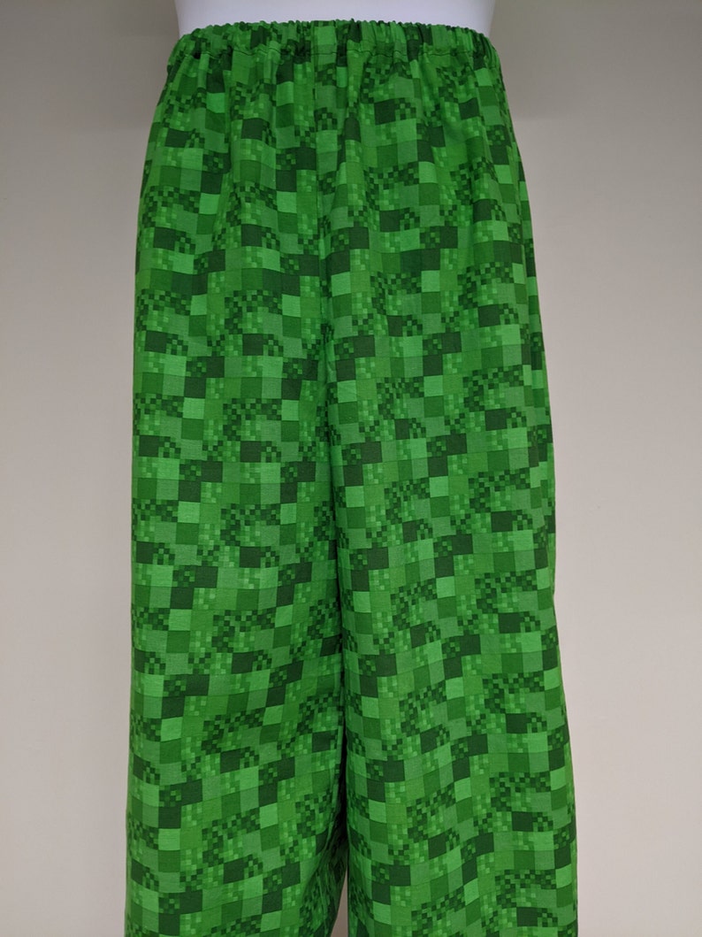 Green Adult Costume Pants, Men / Women Clown Clothing, Pixel Blended