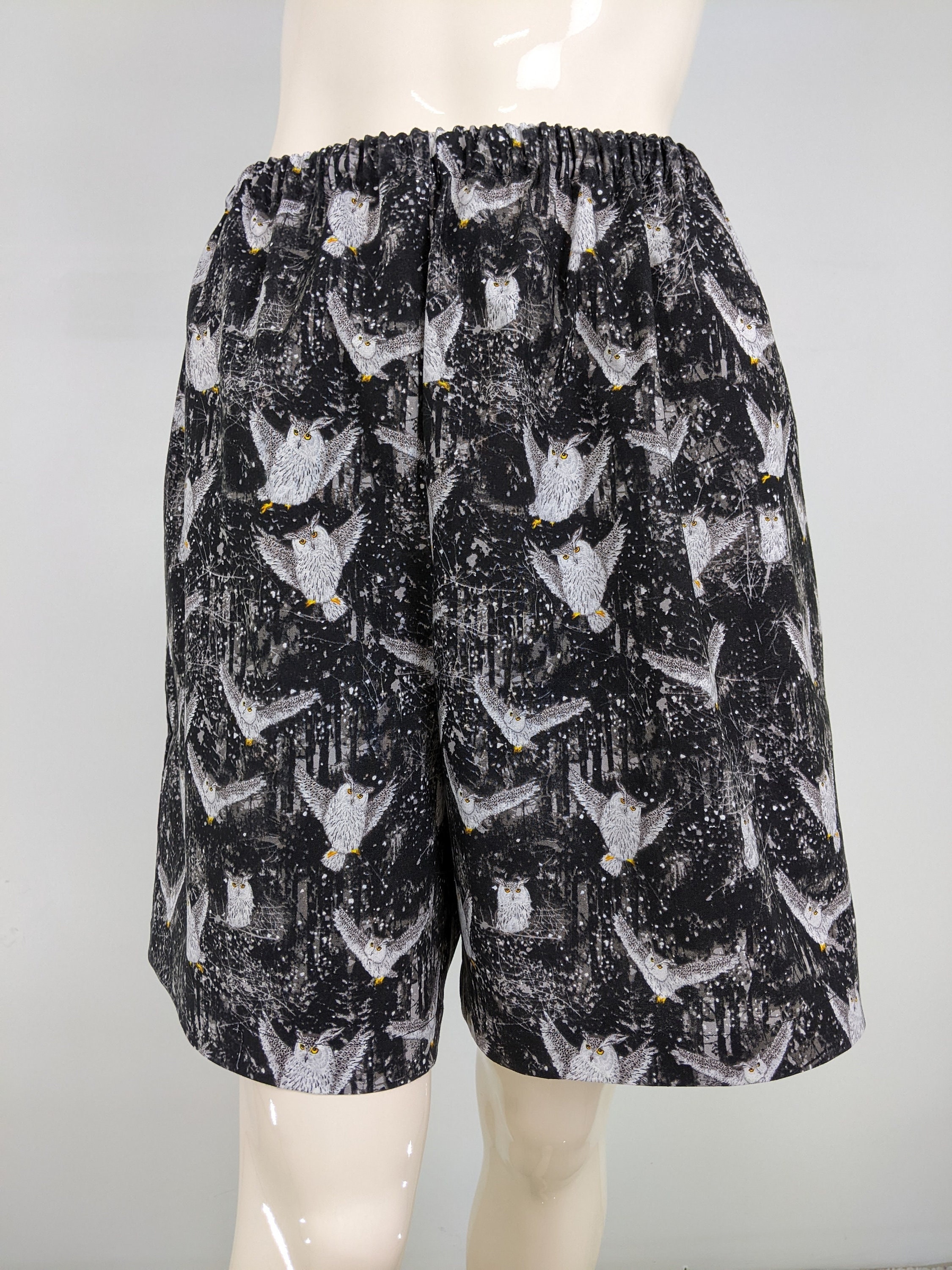 Owl Print Pajama Shorts Women Cotton 