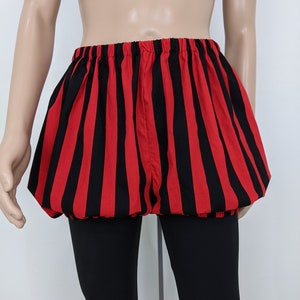 Mens Red & Black Striped Costume Breeches: Medieval Renaissance Shorts