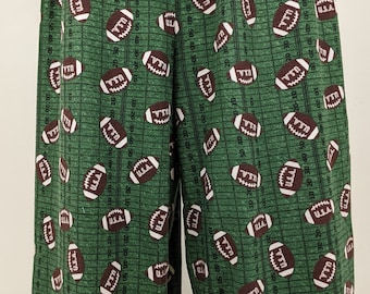Football Print Pajama Pants Men Flannel Lounge Wear Pull up