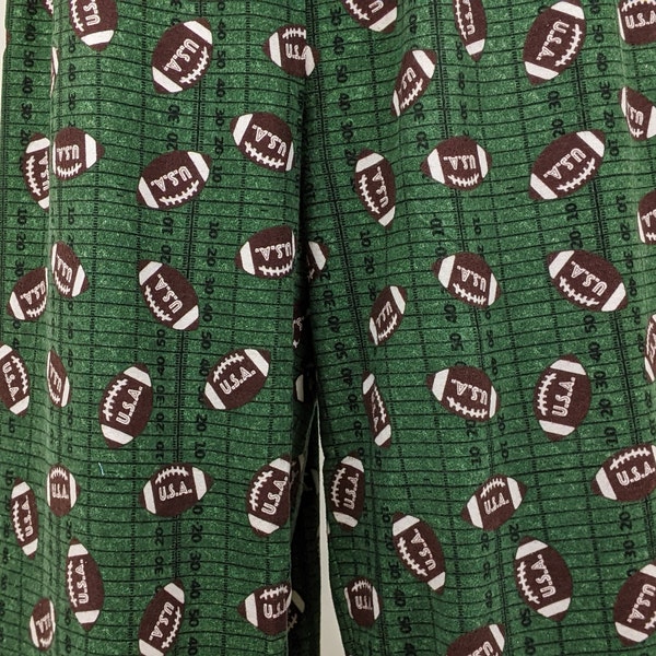 Football print pajama pants, men flannel lounge wear, pull up flannel pants, adult casual comfy pants, football fan pajama gift