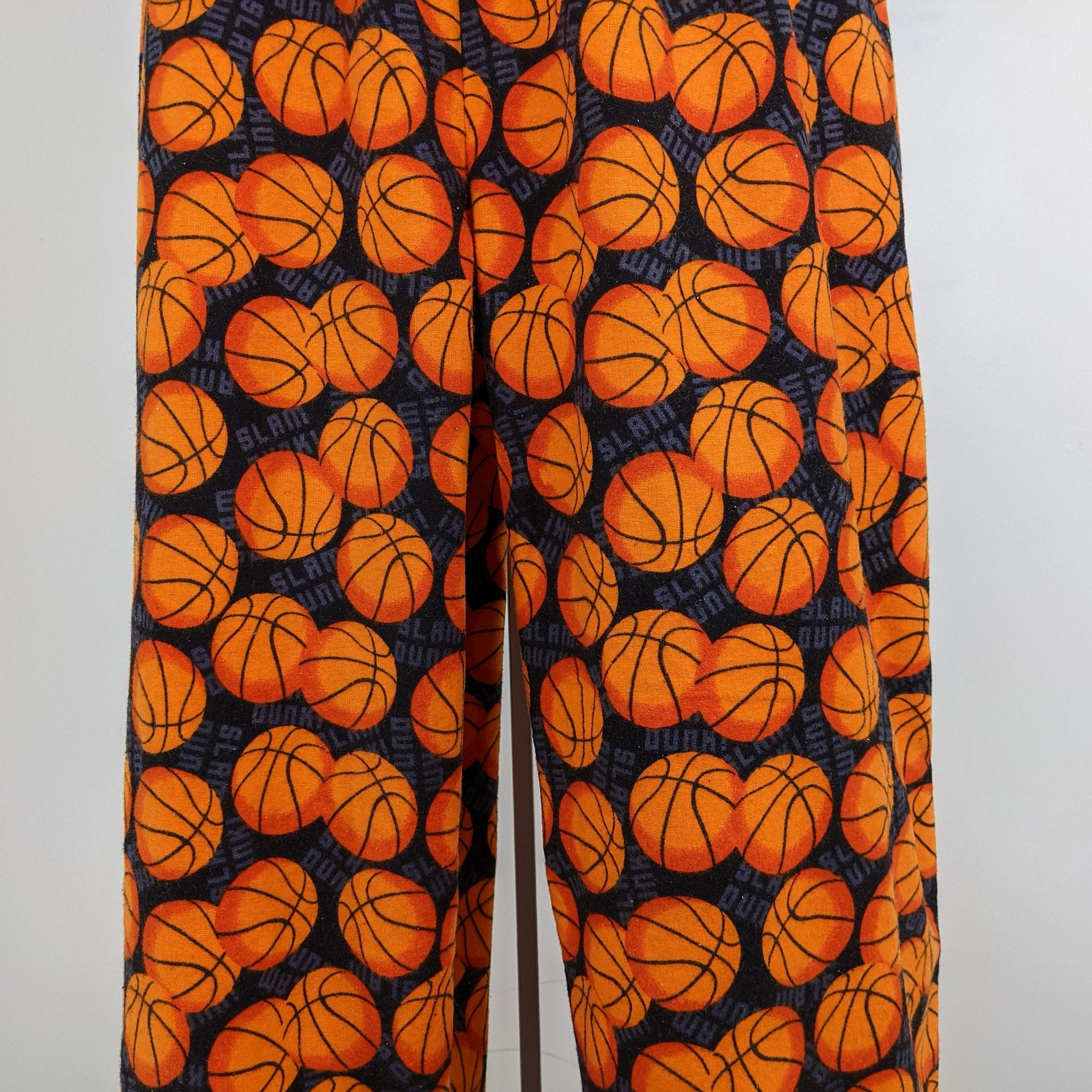 Basketball Print Pajama Pants, Men Soft Flannel Lounge Pants, Elastic Waist  Pajama Bottoms, Sports Print Comfort Wear, Sports Theme Gifts 