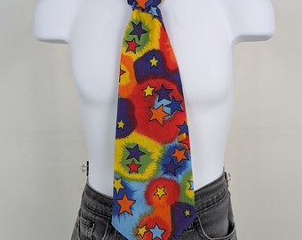Extra large costume neck tie, multi colored over sized professional clown tie, costume party clothing accessory, festival outfits