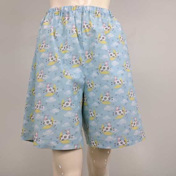 Women Cow Print Pajama Shorts Elastic Waist Cotton Sleep Wear