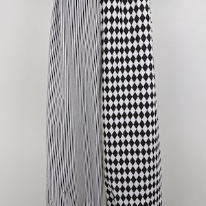 Adult costume pants, multi patterned black and white clown clothing, men / women jester outfit,  unisex circus costume, cotton clown pants