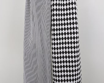 Clown Costume Pants: Black and White Harlequin Cotton Jester Outfit