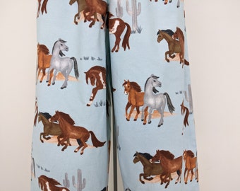 Horse Print Flannel Pajama Pants: Women's Soft Lounge Wear