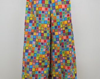 Adult costume clothing, men / women checkered print clown pants, multi colored festival outfits, circus clothing, oversize quirky pants