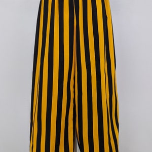 Adult costume pants, black / gold striped baggy pants, men / women clown clothing, handmade festival outfits, costume clothing accessories