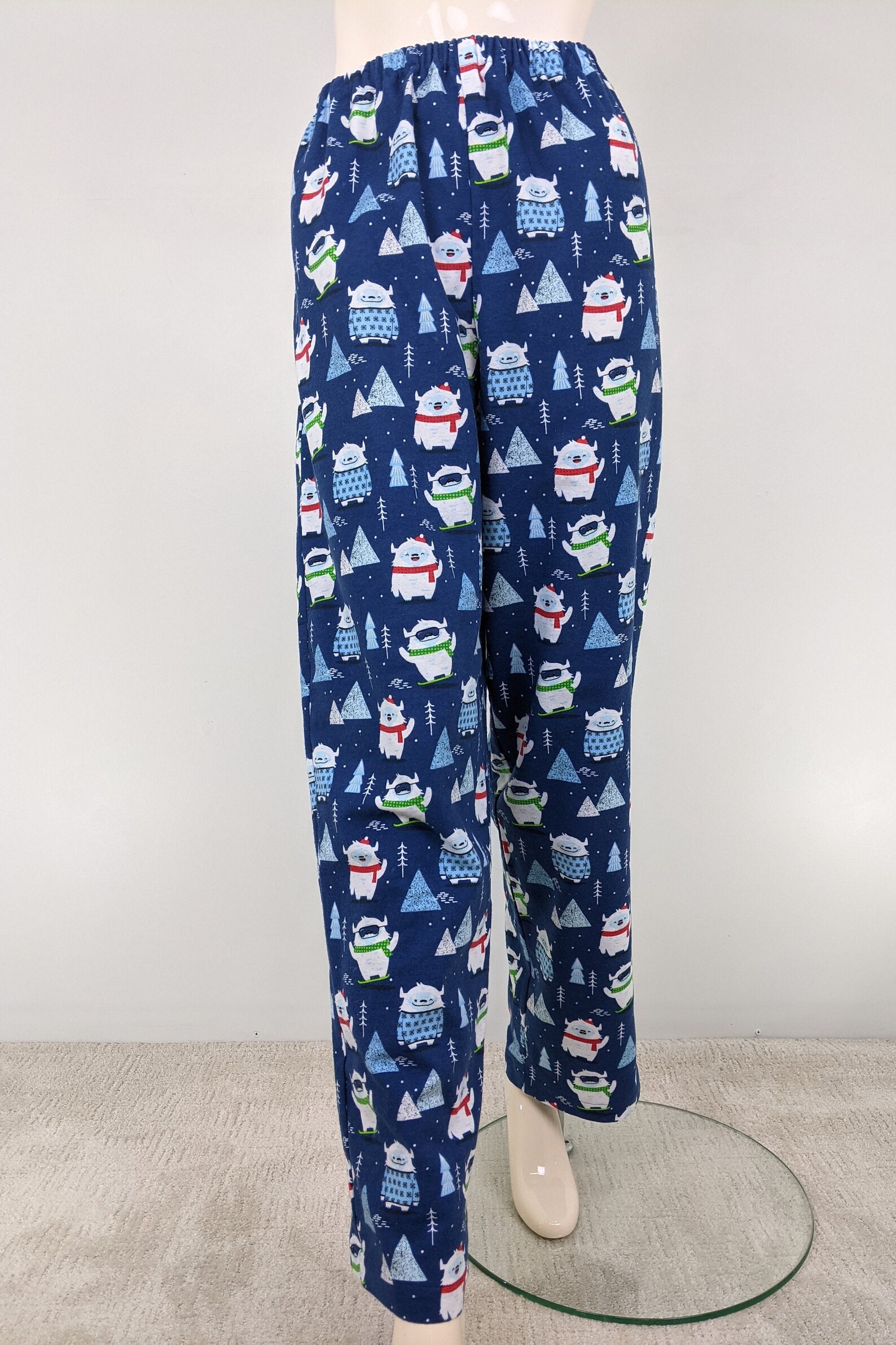Yeti Print Pajama Pants Men / Women Flannel Pajama Bottoms Etsy