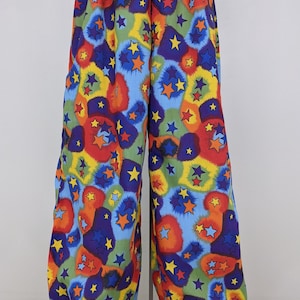Adult costume pants, men / women clown clothing, star print over sized pants, gender neutral adult circus costume clothing accessory