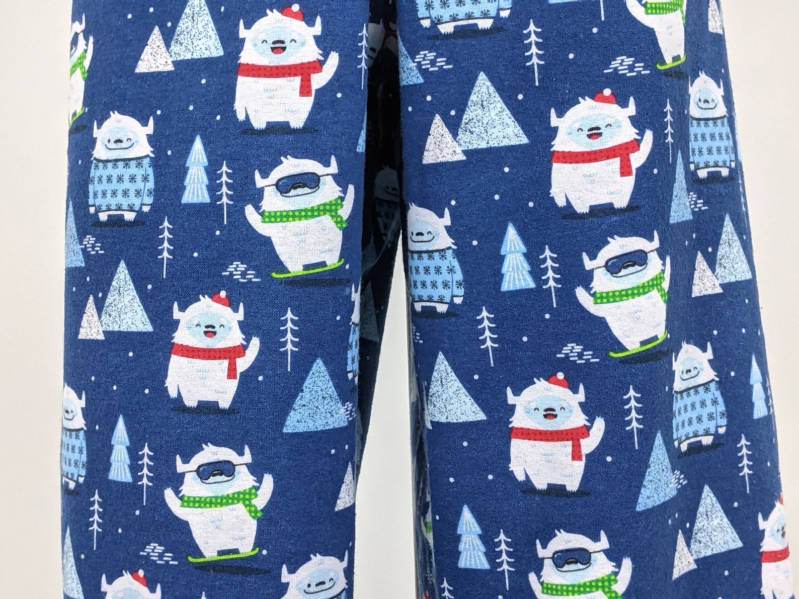 Yeti Print Pajama Pants Men / Women Flannel Pajama Bottoms Etsy