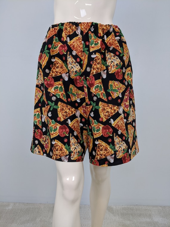 Pizza Print Pajama Shorts Women Cotton 