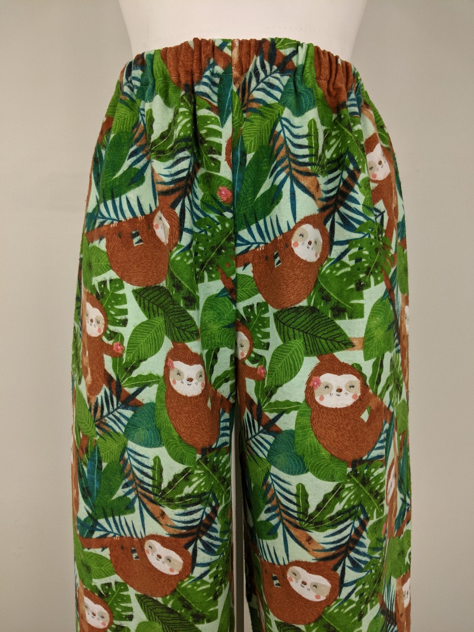 Sloth pajama pants women fun print pj pants elastic waist | Etsy