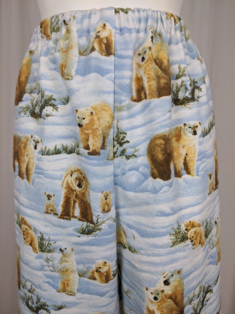 Polar bear print pajama pants women flannel lounge wear high Etsy Italia