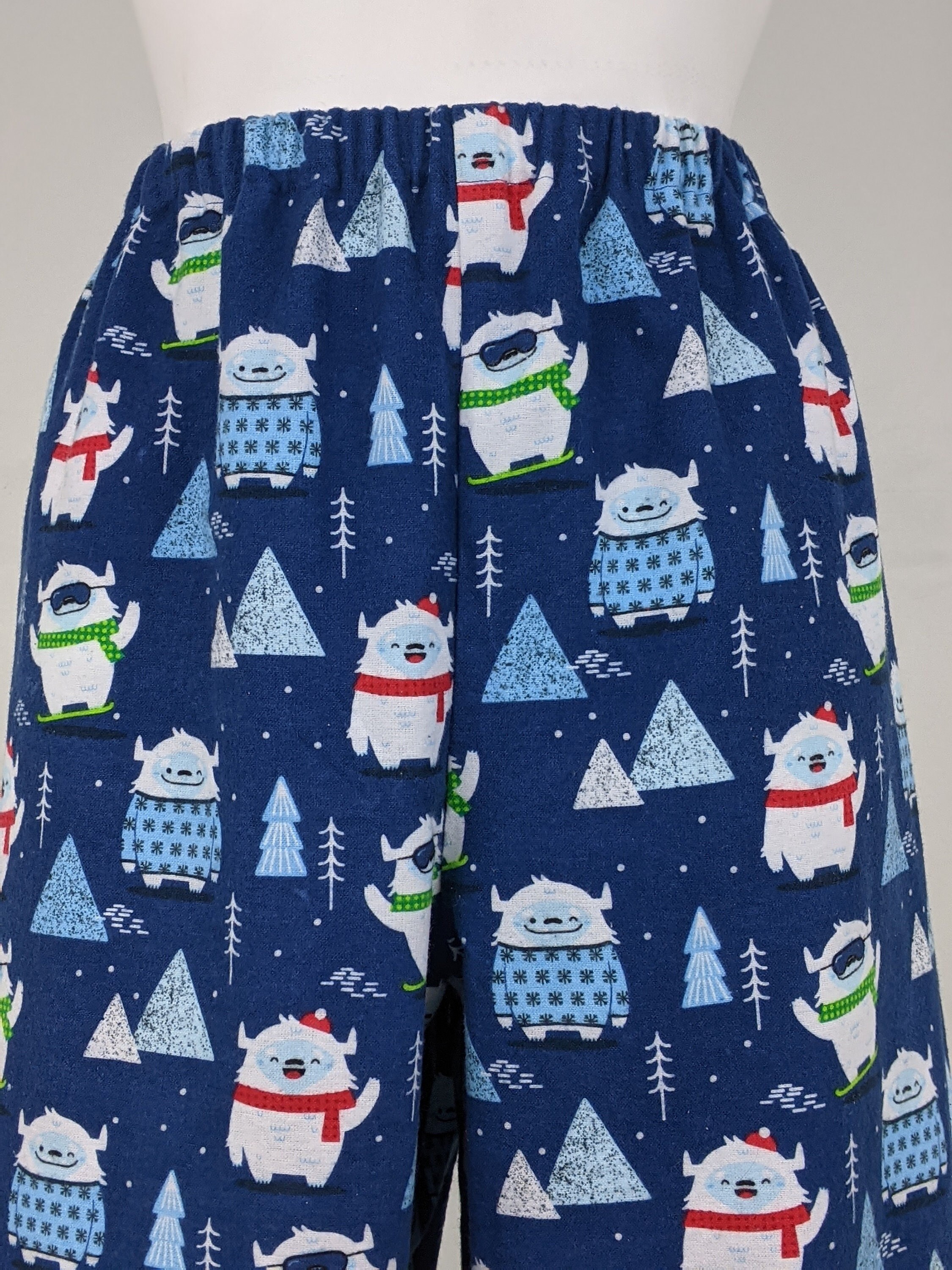 Yeti Print Pajama Pants Men / Women Flannel Pajama Bottoms Etsy