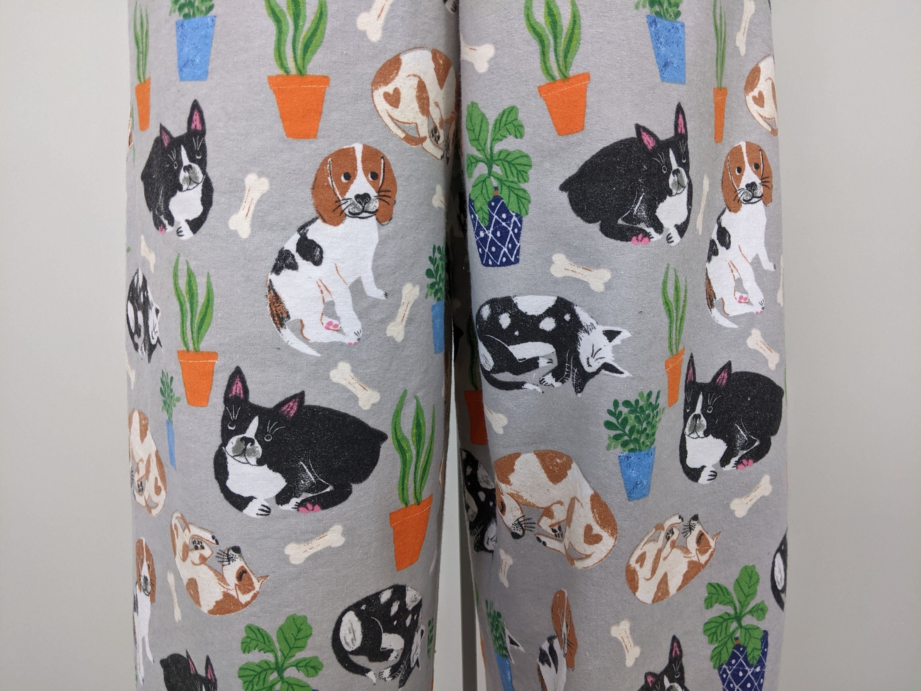 Dog Print Pajama Pants Women Soft Flannel Comfy Pants Loose Etsy