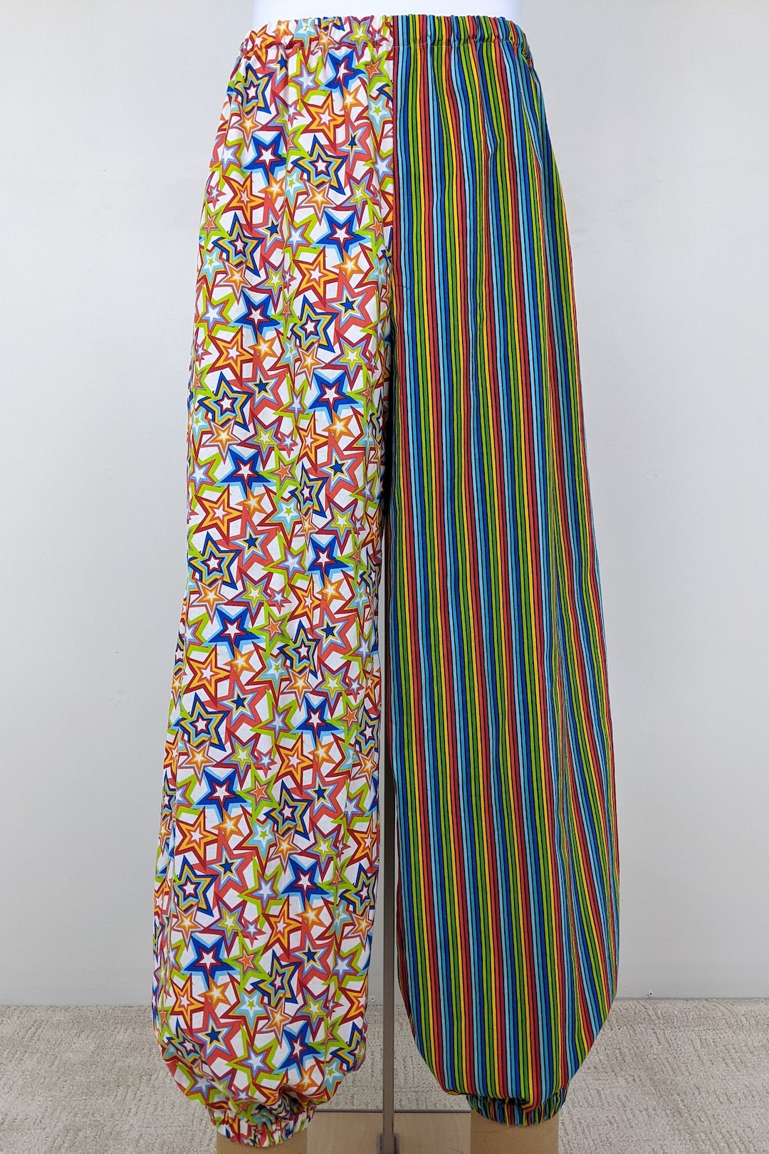 Stars and Stripes Clown Pants: Adult Costume, Handmade