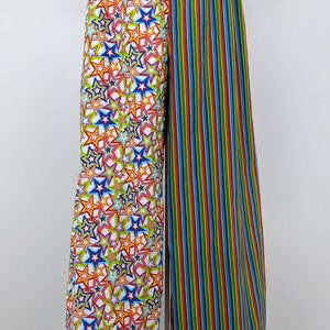 Costume clown pants, adult stars and stripes print cotton over size pants, men / women classic handmade clown clothing, festival fashion