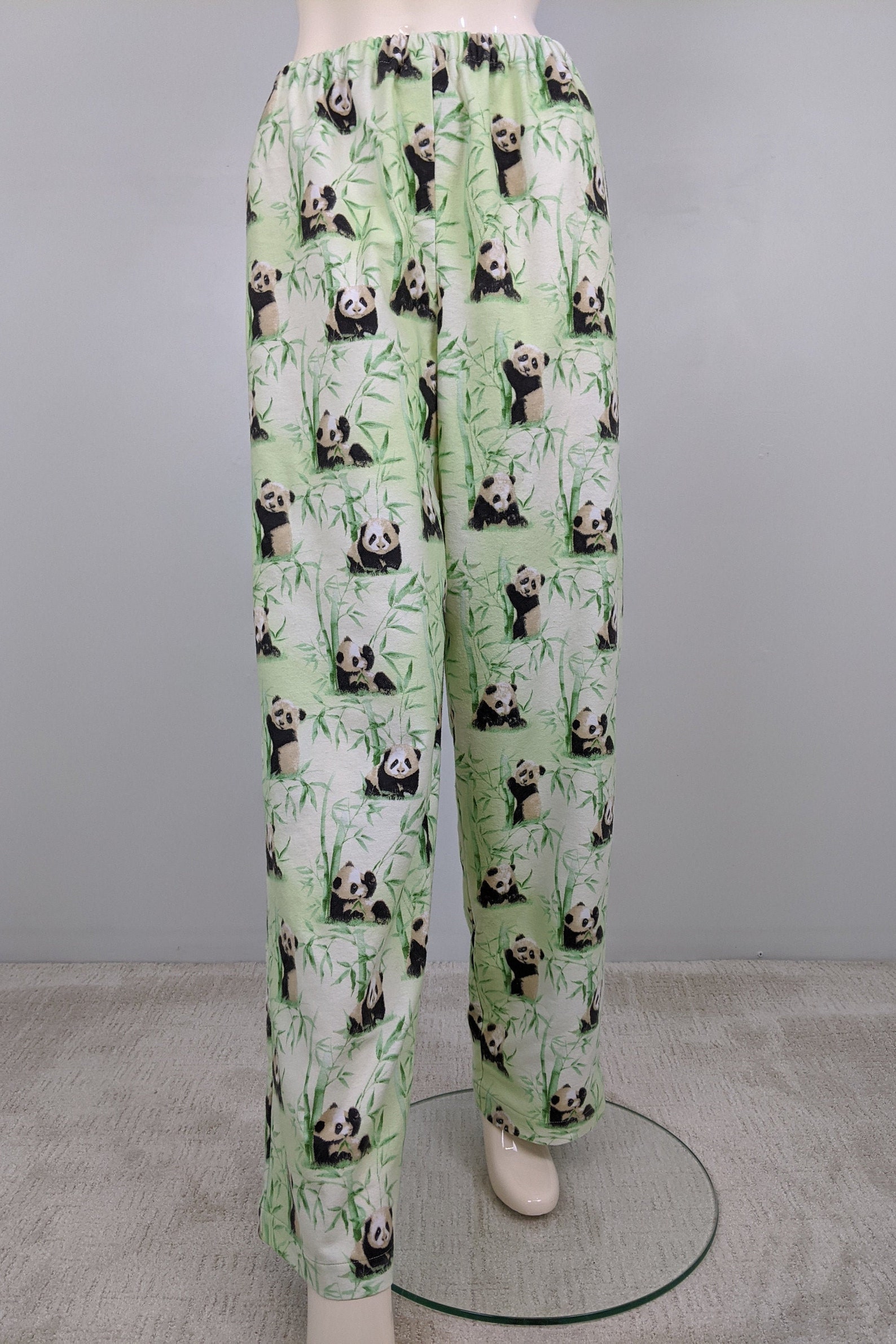 Panda bear print women pajama pants elastic waist flannel pj  Etsy
