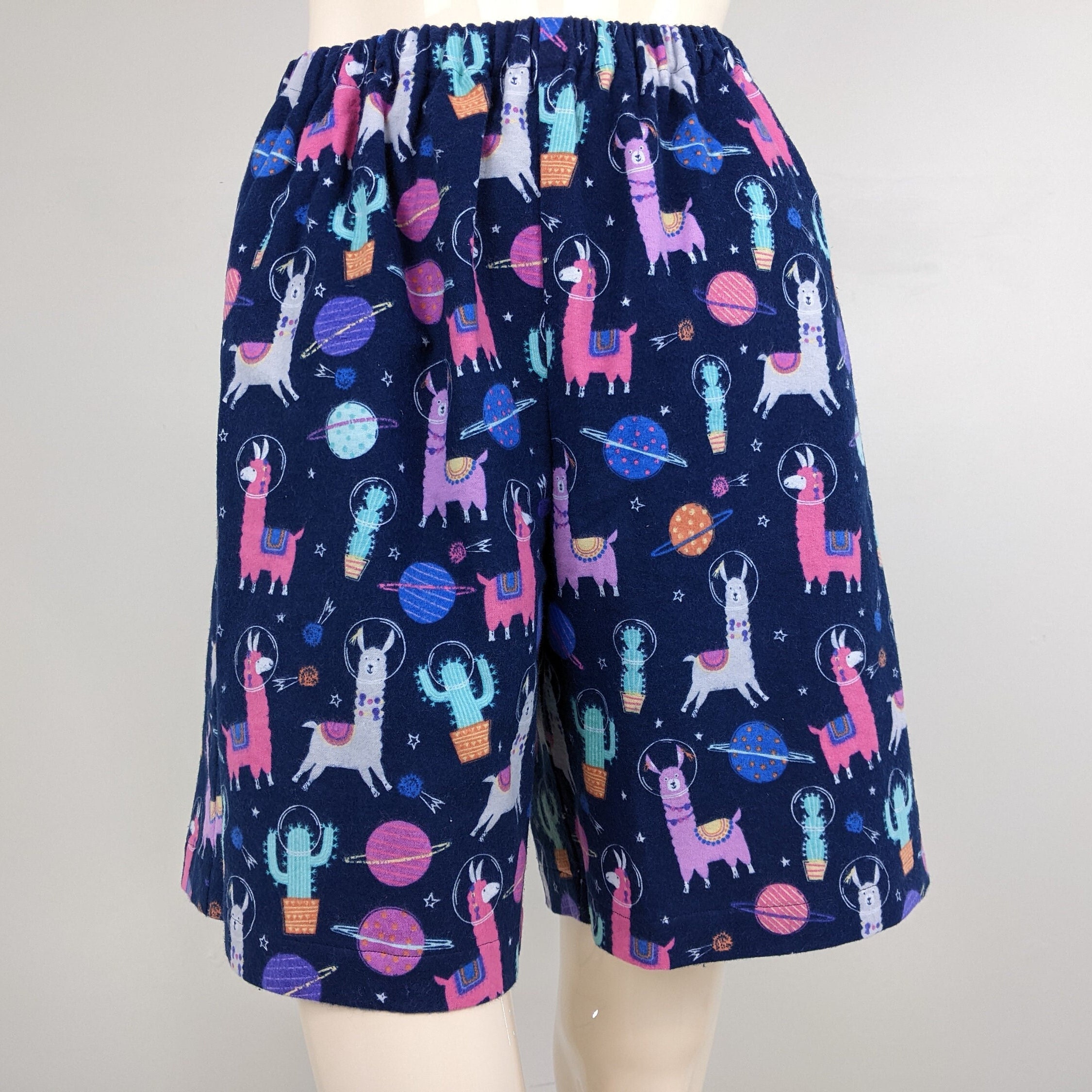 Cute Llama Print Pajama Shorts Women 