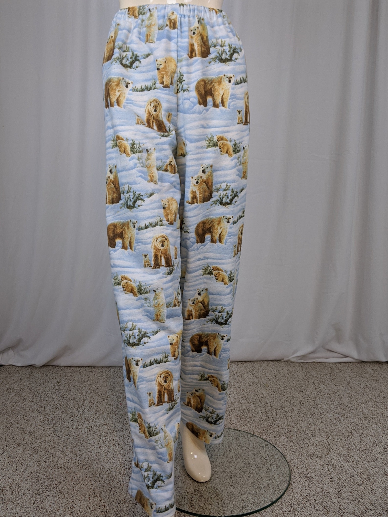 Polar bear print pajama pants women flannel lounge wear Etsy