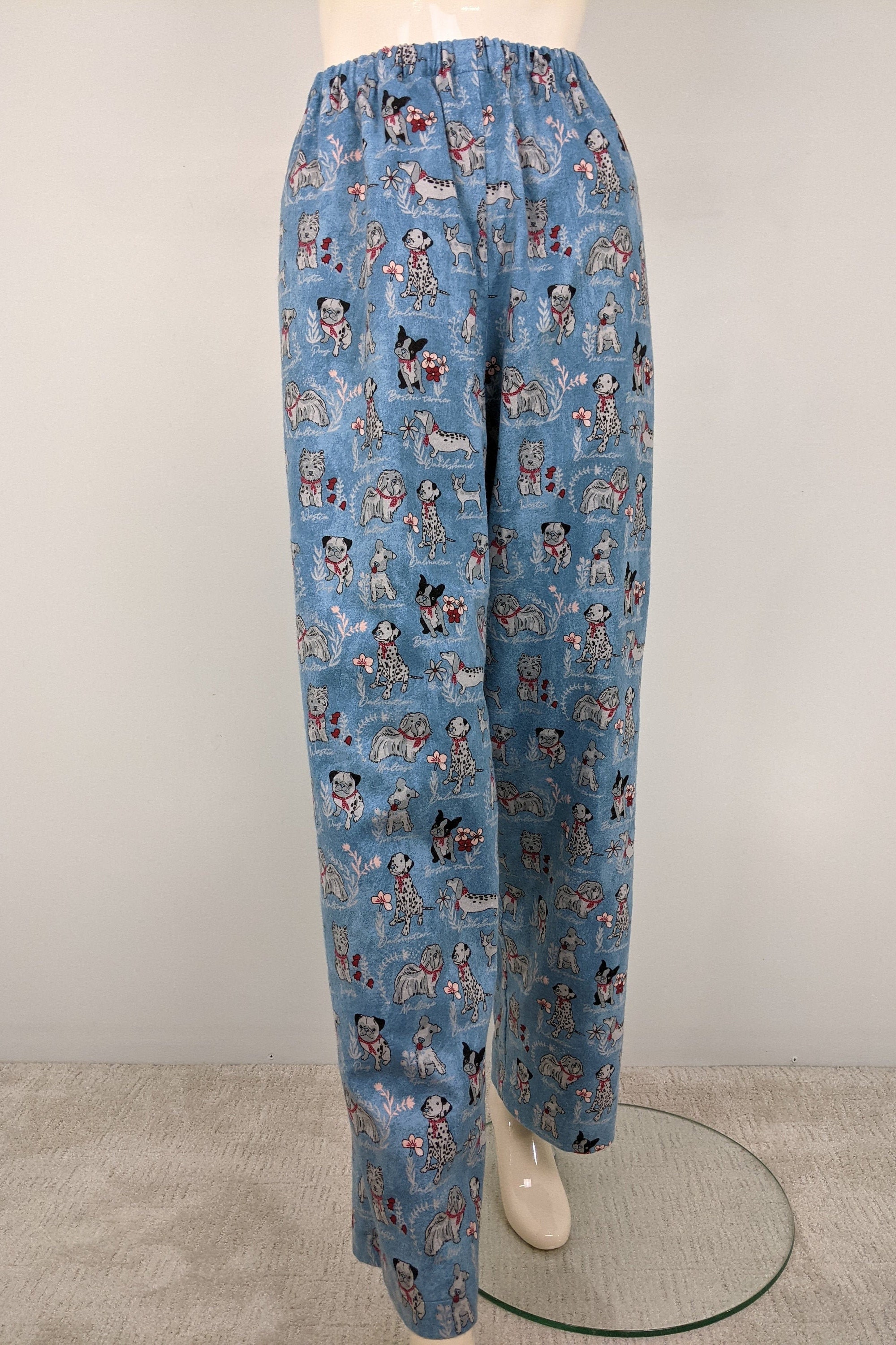 Dog Print Pajama Pants Women Soft Flannel Pajama Bottoms Etsy