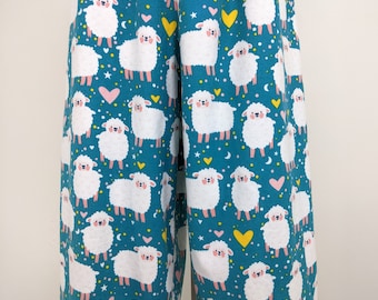 Sheep Print Flannel Pajama Pants: Women's Comfy PJs