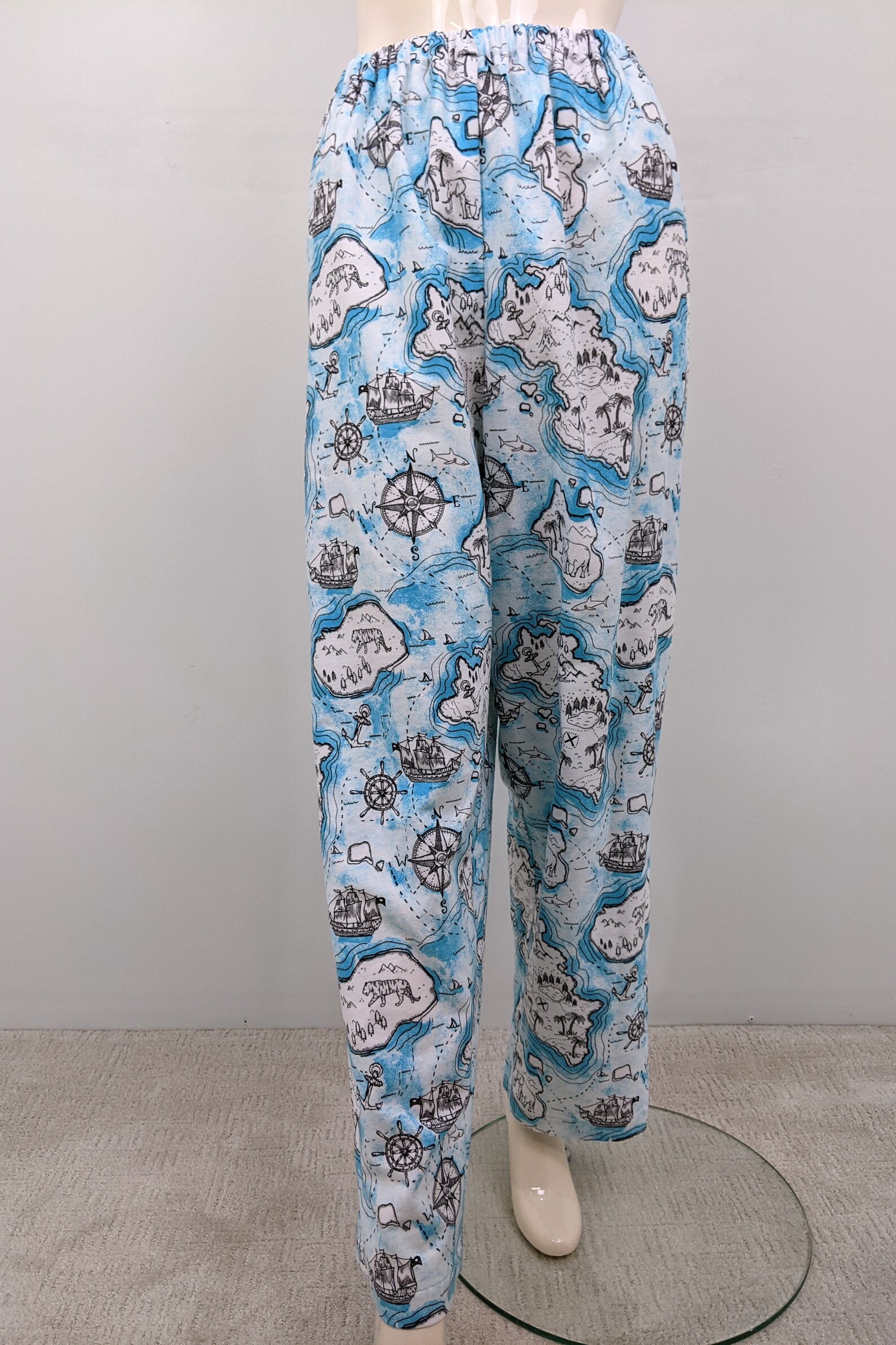 World Map Print Pajama Pants Women Elastic Waist Flannel - Etsy