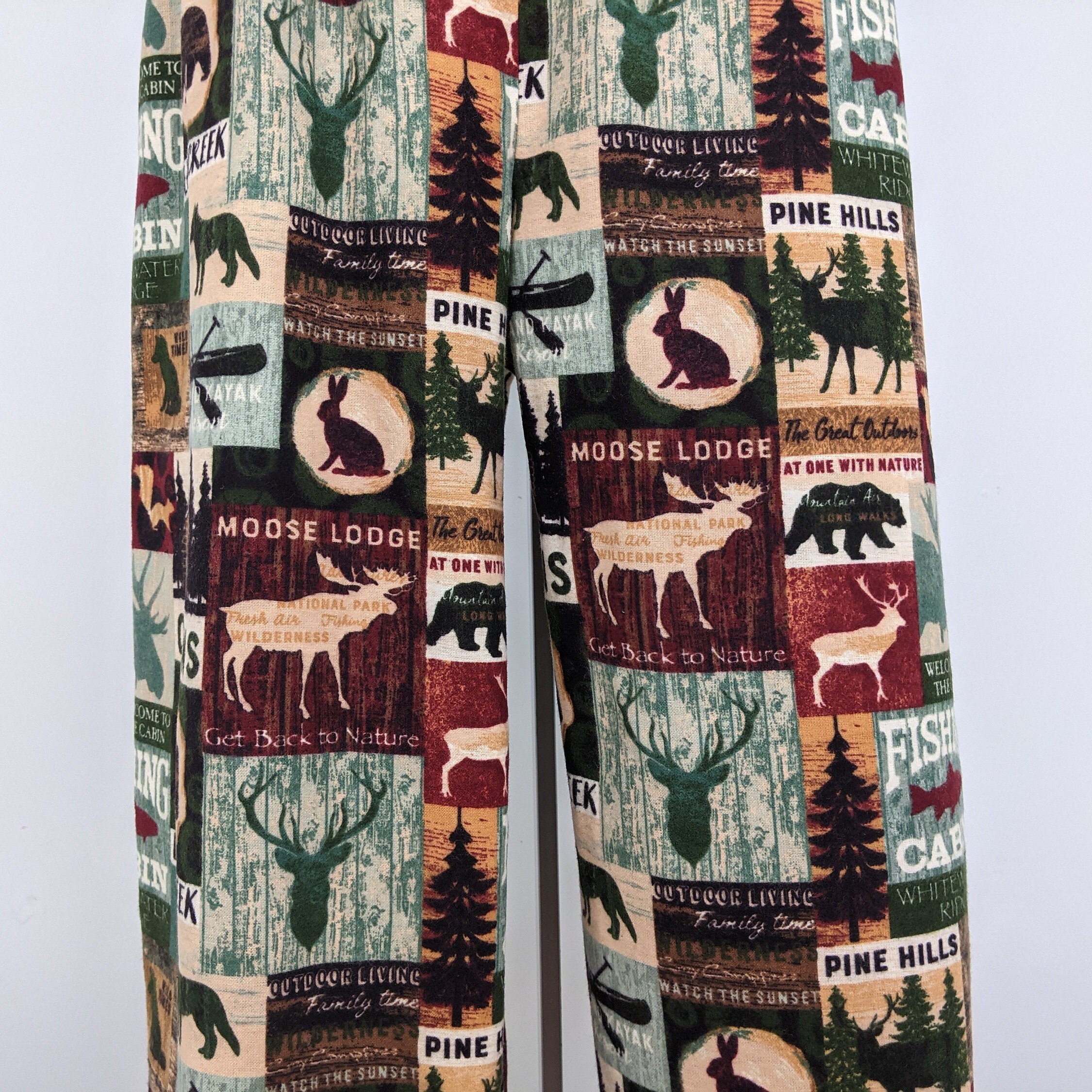 Woodland Print Pajama Pants Men Soft Flannel Pajama Bottoms Etsy