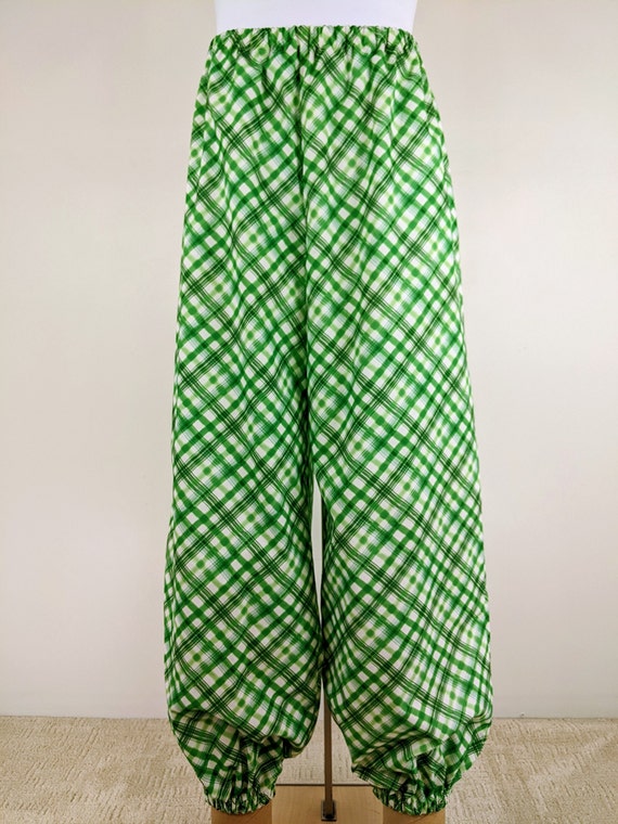 Green and hotsell white checkered pants