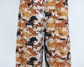 Horse Print Flannel Pajama Pants: Women's Comfy Sleepwear
