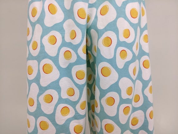 Egg Print Pajama Pants, Women Soft Flannel Sleep Wear, Comfy