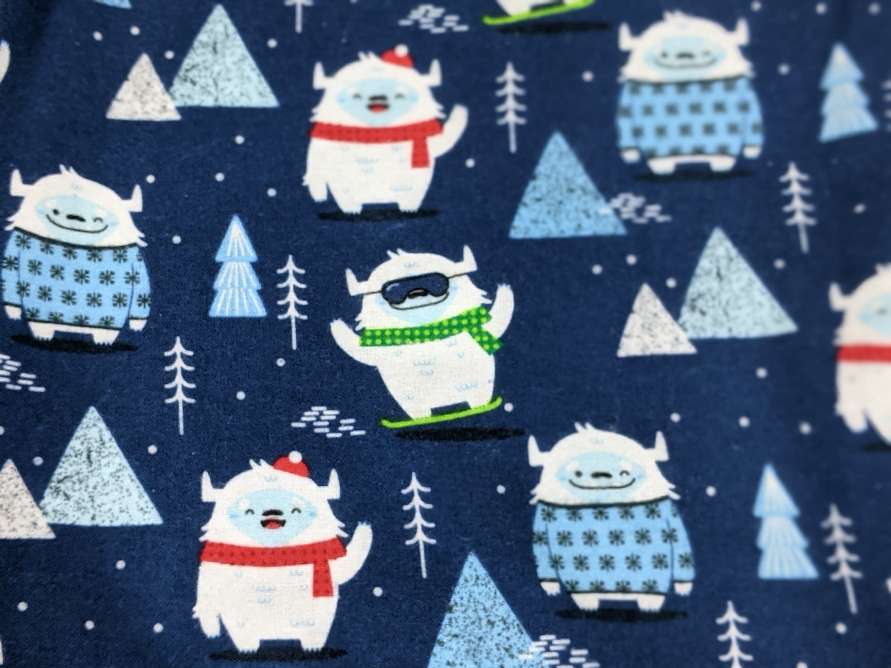 Yeti Print Pajama Pants Men / Women Flannel Pajama Bottoms Etsy