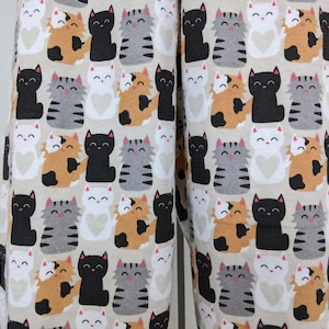 Cat print women pajama pants, soft flannel lounge wear, high waist loose fitting pajama bottoms, , comfy jammie pants, cat lover pajama gift