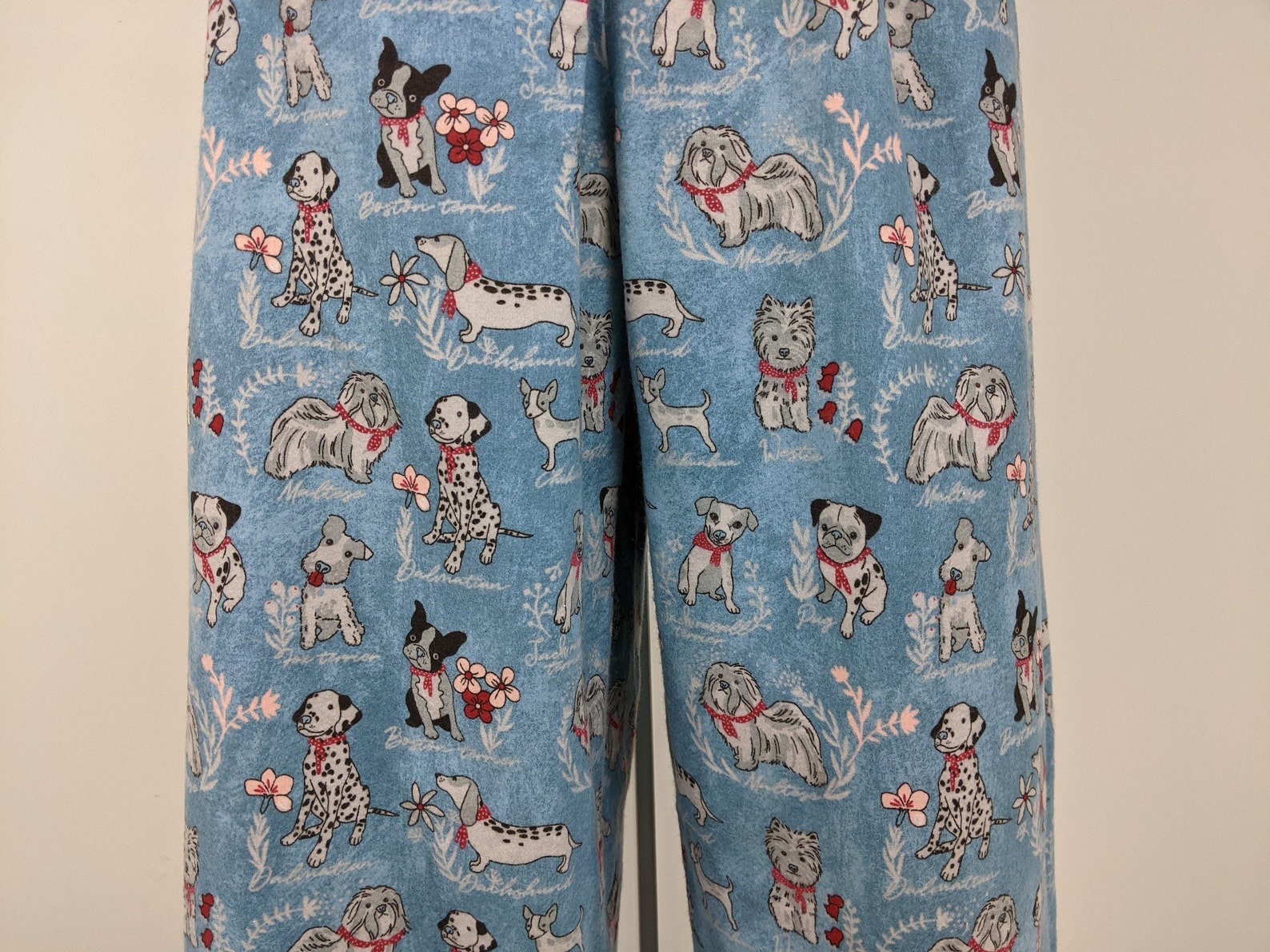 Dog Print Pajama Pants Women Soft Flannel Pajama Bottoms Etsy