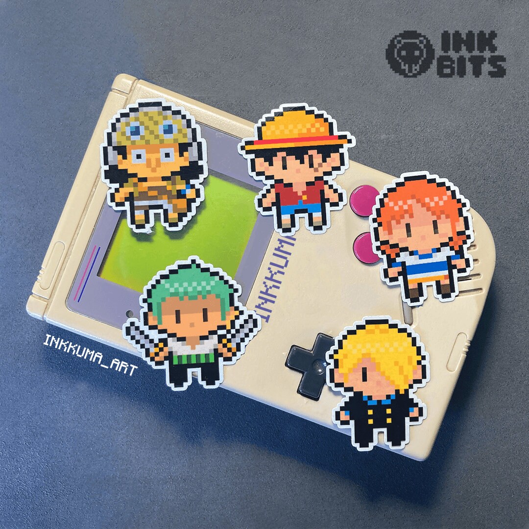 Pixel Rafe Sticker OP/ Pirates Splash Proof Animated Pixel Art Stickers /magic Stickers ...