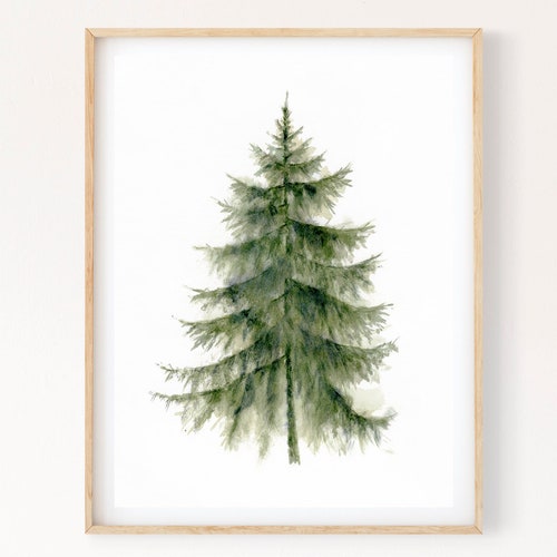 Christmas Tree Printable Wall Art Evergreen Fir Tree - Etsy