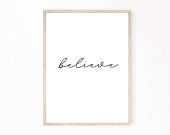 Cursive Believe Etsy